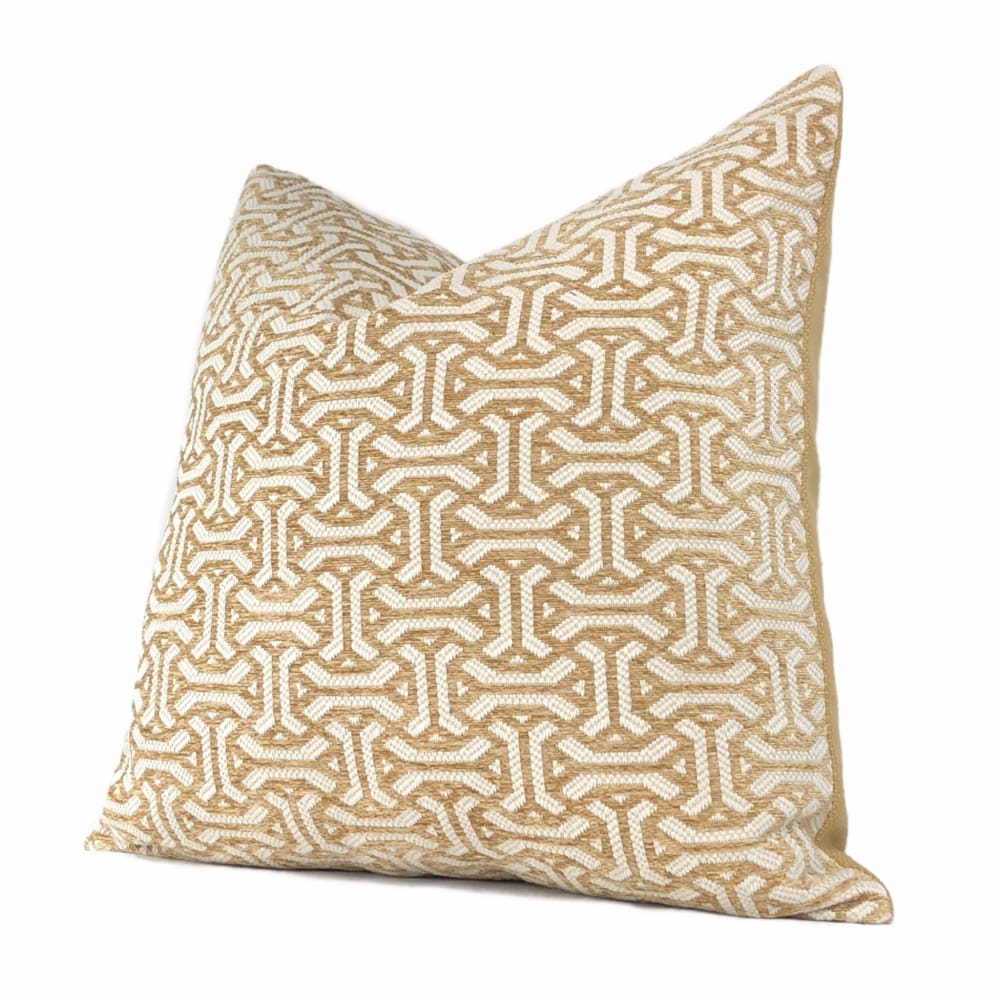 Gramercy Golden Barley & Cream Geometric Pillow Cover - Aloriam