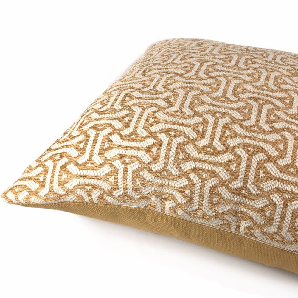 Gramercy Golden Barley & Cream Geometric Pillow Cover - Aloriam