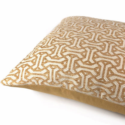 Gramercy Golden Barley & Cream Geometric Pillow Cover - Aloriam