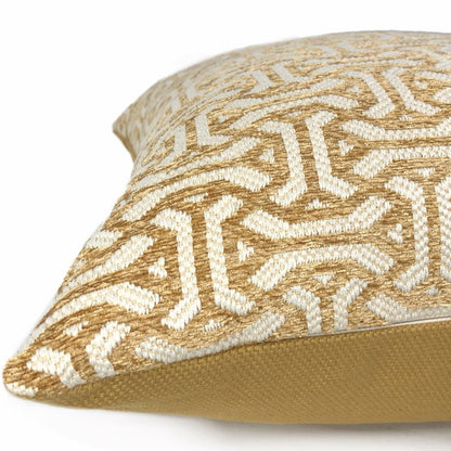 Gramercy Golden Barley & Cream Geometric Pillow Cover - Aloriam