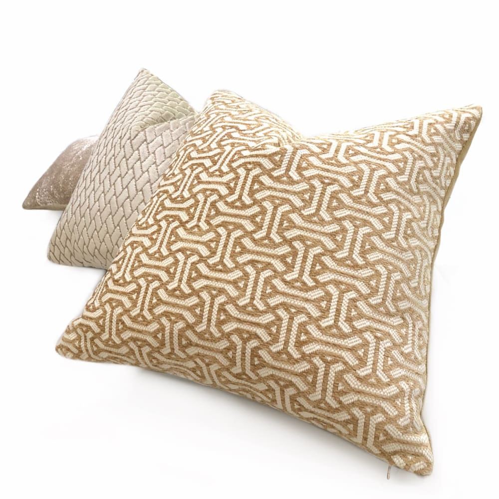 Gramercy Golden Barley & Cream Geometric Pillow Cover - Aloriam