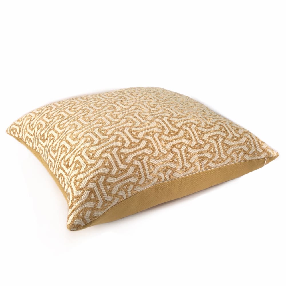 Gramercy Golden Barley & Cream Geometric Pillow Cover - Aloriam