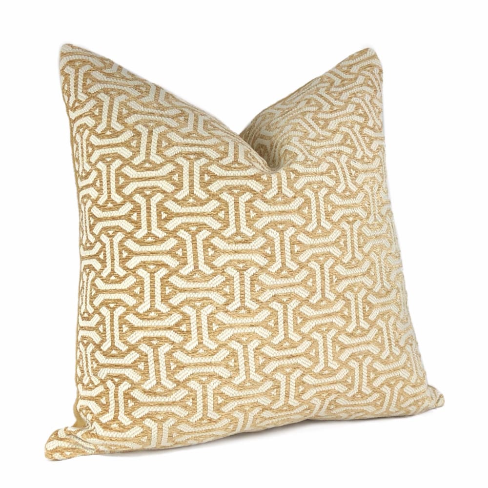 Gramercy Golden Barley & Cream Geometric Pillow Cover - Aloriam