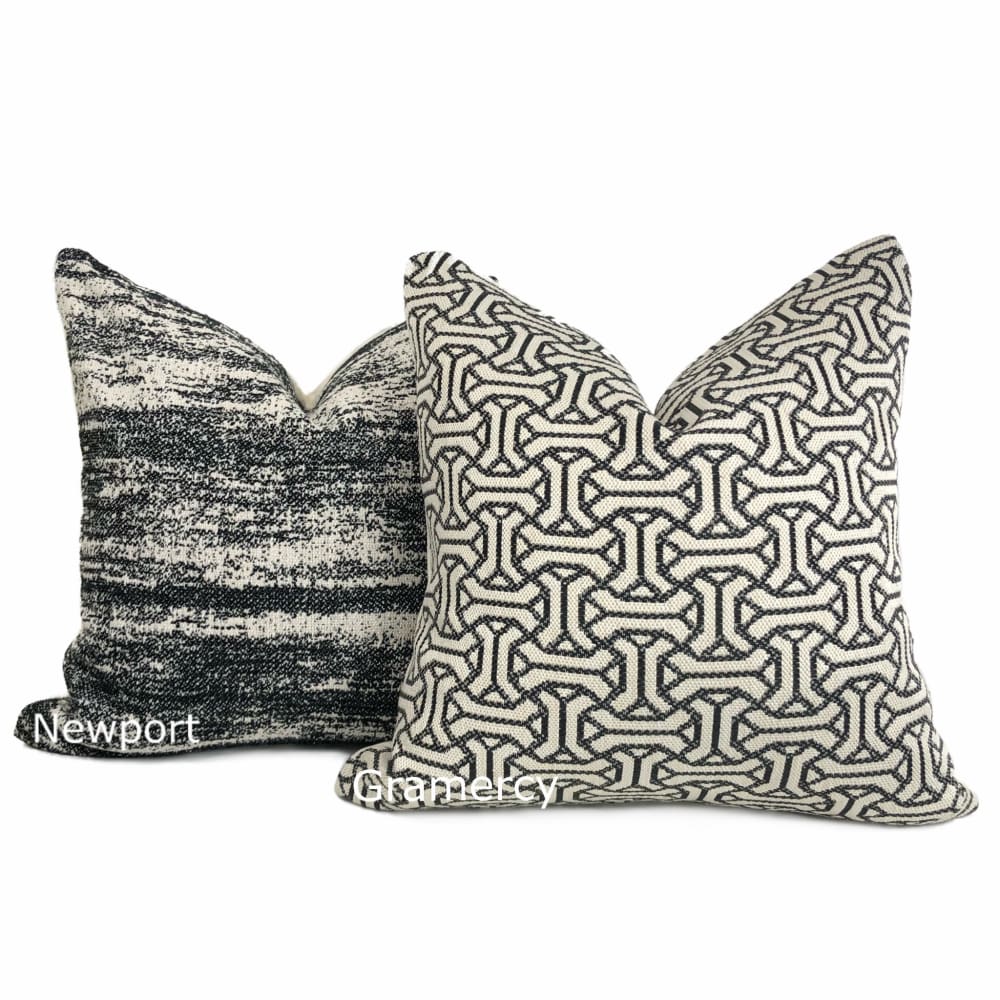 Gramercy II Black Cream Geometric Pillow Cover - Aloriam