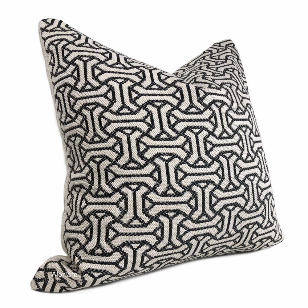 Gramercy II Black Cream Geometric Pillow Cover - Aloriam