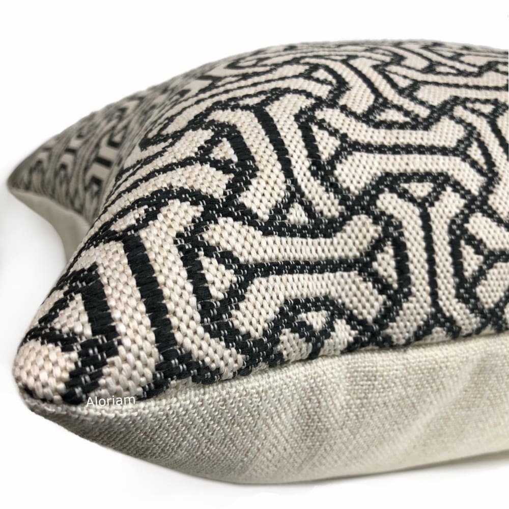 Gramercy II Black Cream Geometric Pillow Cover - Aloriam