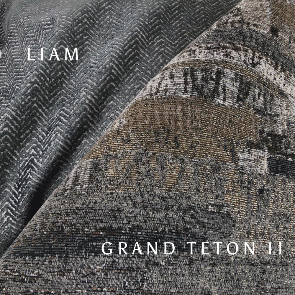 Grand Teton II Charcoal Gray Brown Texture Pillow Cover - Aloriam