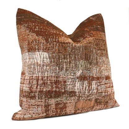 Grand Teton IV Rust Terracotta Brown Texture Pillow Cover - Aloriam