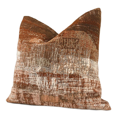 Grand Teton IV Rust Terracotta Brown Texture Pillow Cover - Aloriam