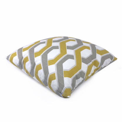 Gray Yellow White Twisted Geometric Stripe Pillow Case