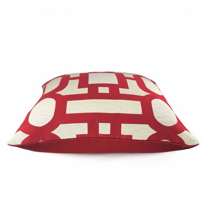 Harlow Lacquer Red Art Deco Geometric Pillow Cover - Aloriam