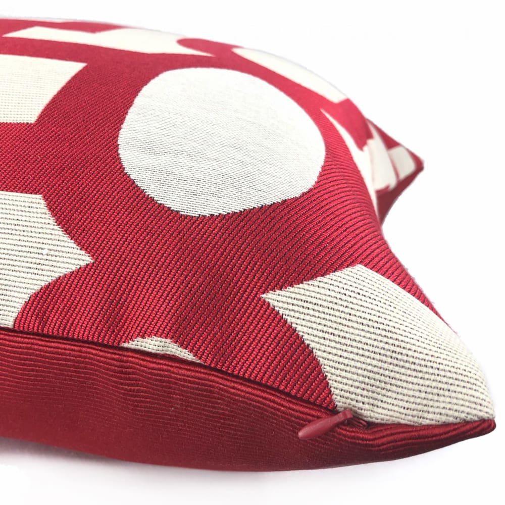 Harlow Lacquer Red Art Deco Geometric Pillow Cover - Aloriam