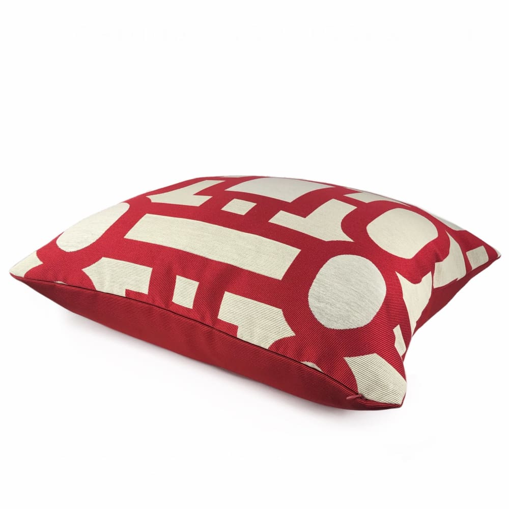 Harlow Lacquer Red Art Deco Geometric Pillow Cover - Aloriam