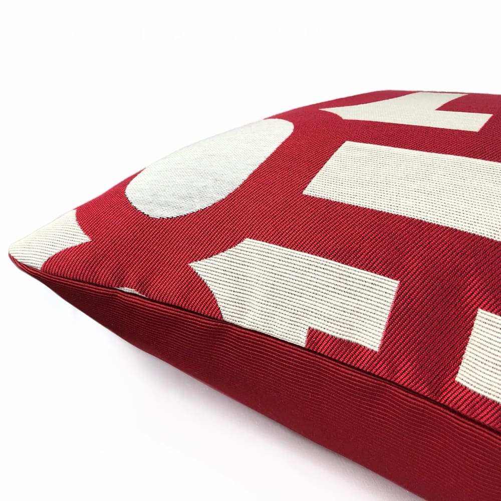 Harlow Lacquer Red Art Deco Geometric Pillow Cover - Aloriam