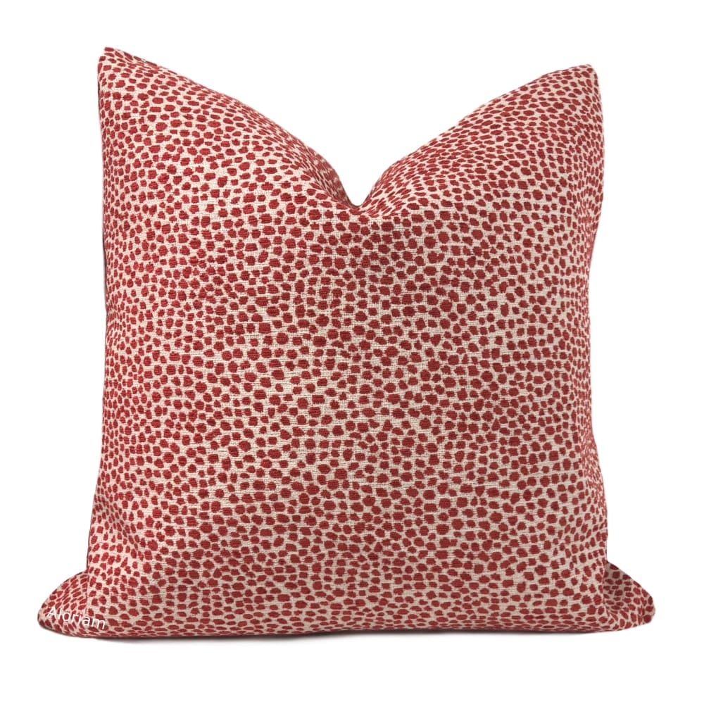 Harper Red Chenille Dots Pillow Cover - Aloriam