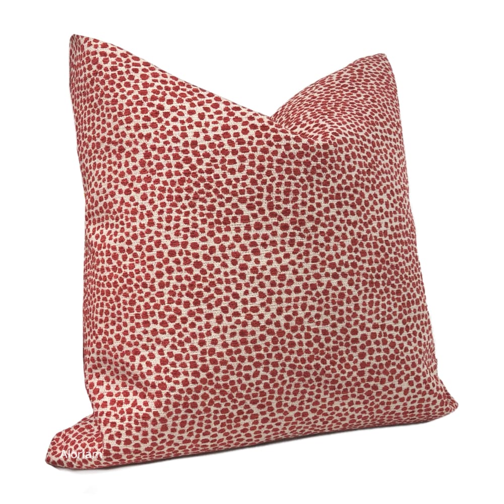 Harper Red Chenille Dots Pillow Cover - Aloriam