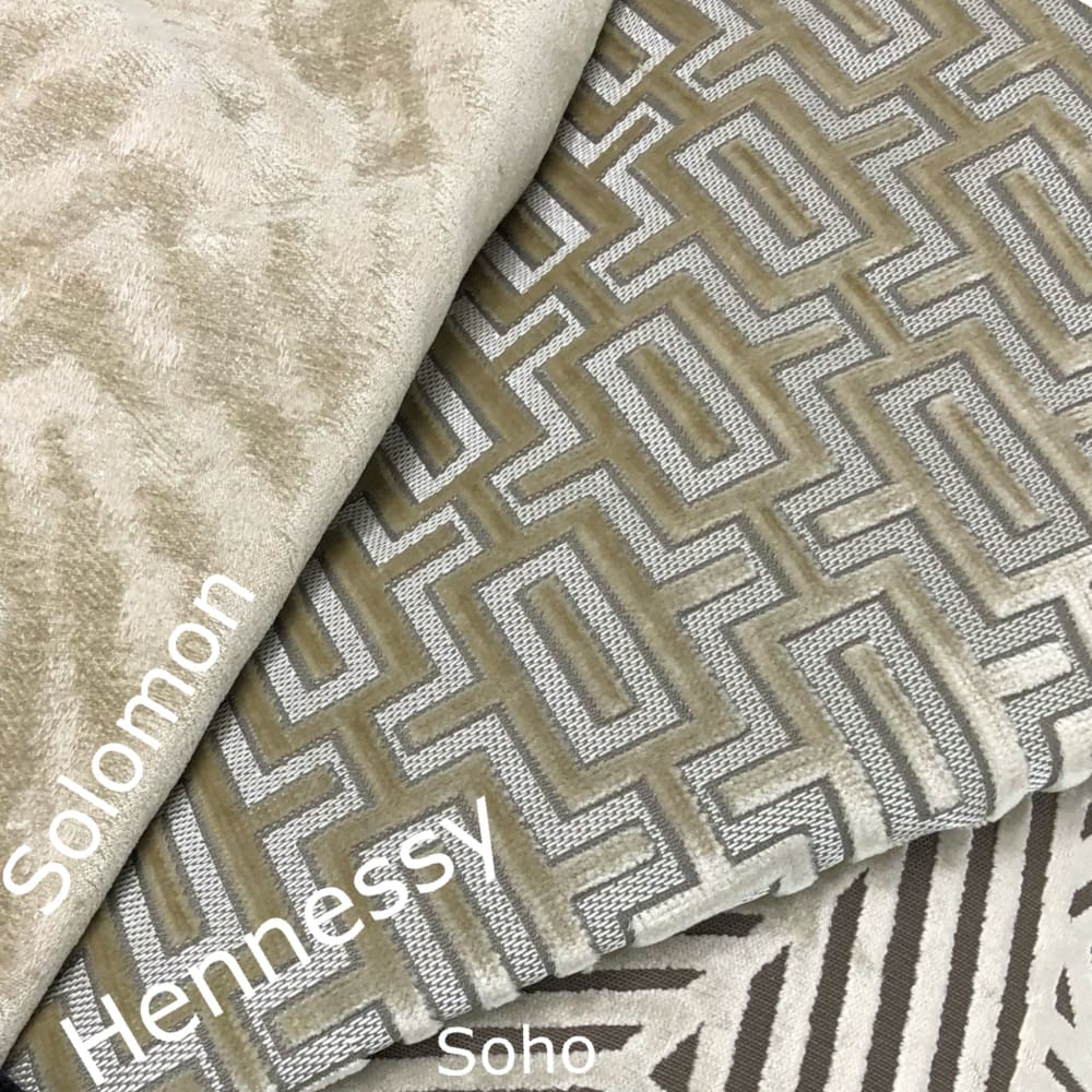 Hennessy Beige Interlock Geometric Cut Velvet Pillow Cover - Aloriam