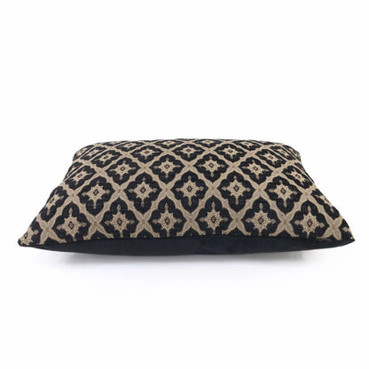 Highland Court Logan Black Linen Greenwich Traditional Geometric Diamond Tile Pillow Cushion Cover Cushion Pillow Case Euro Sham 16x16 18x18 20x20 22x22 24x24 26x26 28x28 Lumbar Pillow 12x18 12x20 12x24 14x20 16x26 by Aloriam