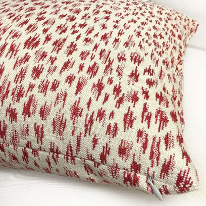 Highland Court Monogram Leopold Poppy Red Ivory Modern Animal Spots Pillow Cover, Fits 12x20 12x24 14x20 16x26 16" 18" 20" 22" 24" Cushions