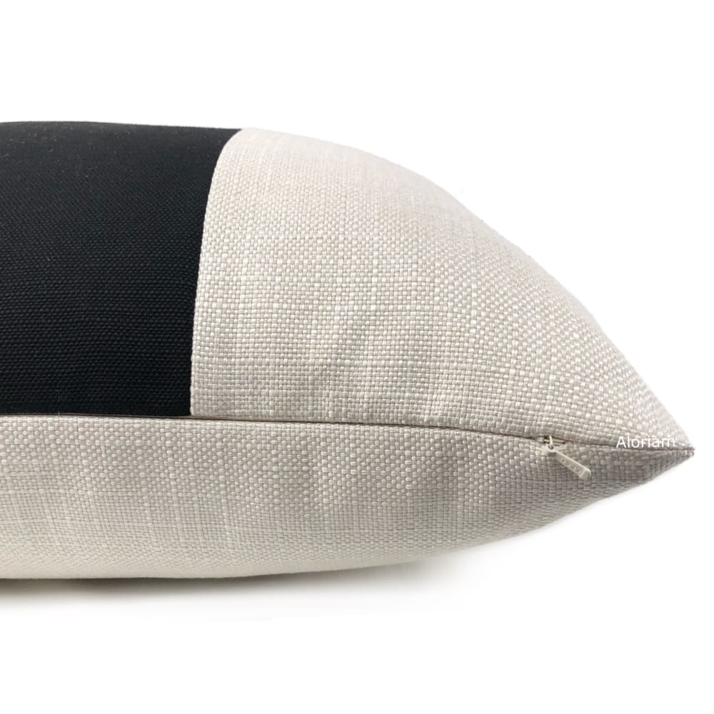 Hudson Black Creamy White Wide Panel Stripe Pillow Cover - Aloriam