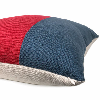 Hudson Red White Blue Wide Panel Stripe Pillow Cover - Aloriam