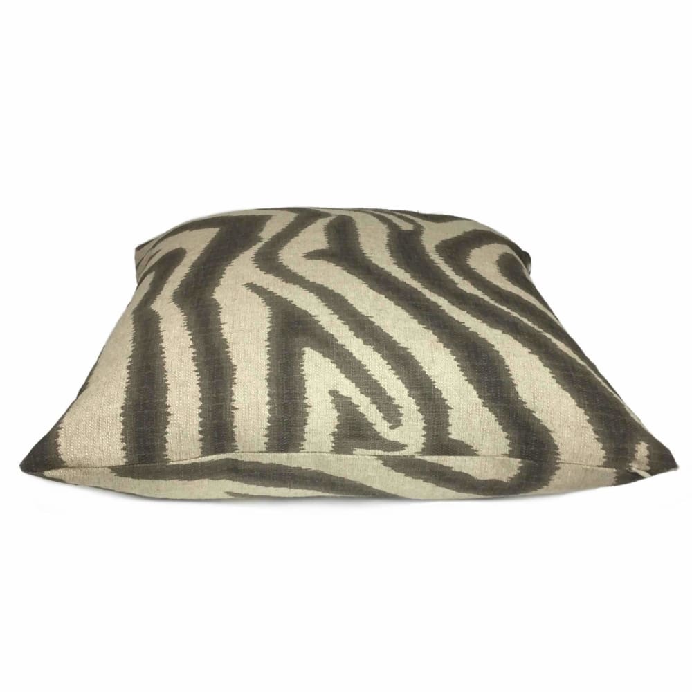 Lacefield Designs Ikat Zebra Steel Gray Tan Beige Animal Stripe Pillow Case