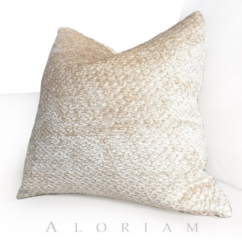 Vanilla Cream Texture Chenille Pillow Cushion Cover