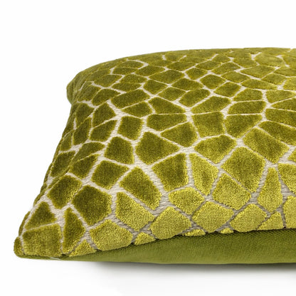 Pindler Soren Lime Green Mosaic Pattern Cut Velvet Pillow Cover