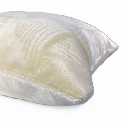 Ludlow Cream Mohair Velvet Pillow Cover (Brunschwig & Fils Fabric available by the Yard)