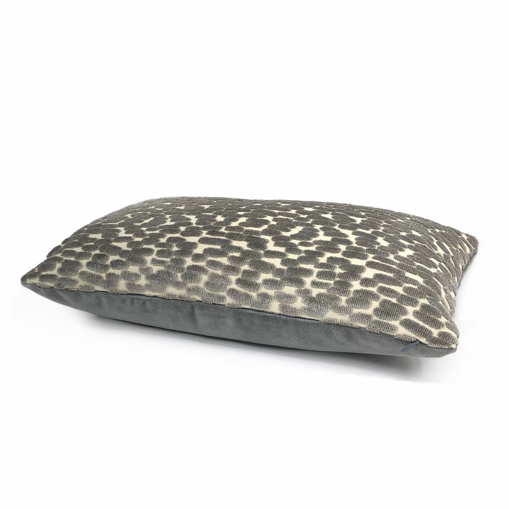 (CLEARANCE) Bellini Dark Gray Large Velvet Dots Texture Pillow Cover