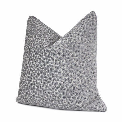 Niobe Gray Leopard Spots Chenille Pillow Cover