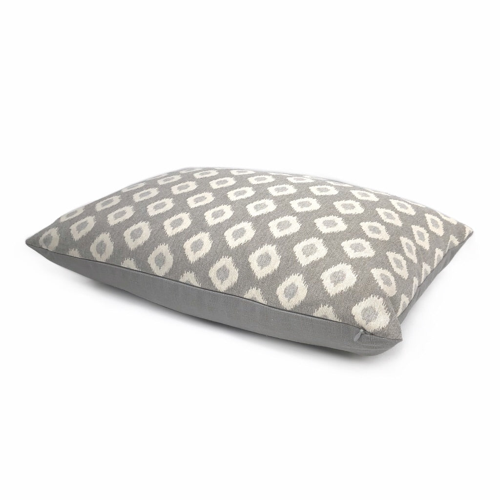 Gray Cream Ikat Dots Pillow Cover For 20x20 Inserts Cushion Pillow Case Euro Sham 16x16 18x18 20x20 22x22 24x24 26x26 28x28 Lumbar Pillow 12x18 12x20 12x24 14x20 16x26 by Aloriam