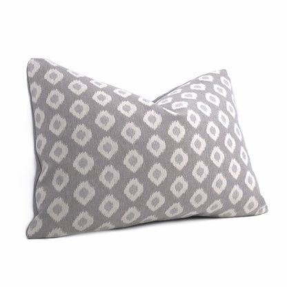 Gray Cream Ikat Dots Pillow Cover For 20x20 Inserts Cushion Pillow Case Euro Sham 16x16 18x18 20x20 22x22 24x24 26x26 28x28 Lumbar Pillow 12x18 12x20 12x24 14x20 16x26 by Aloriam