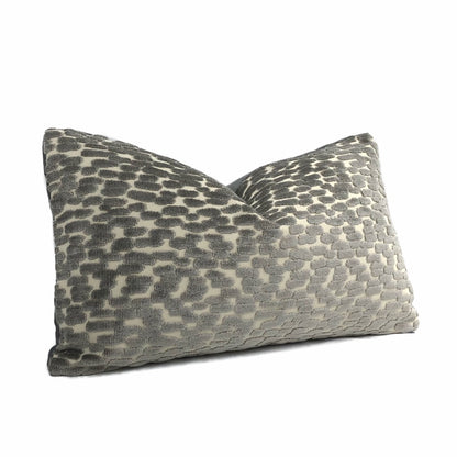 (CLEARANCE) Bellini Dark Gray Large Velvet Dots Texture Pillow Cover