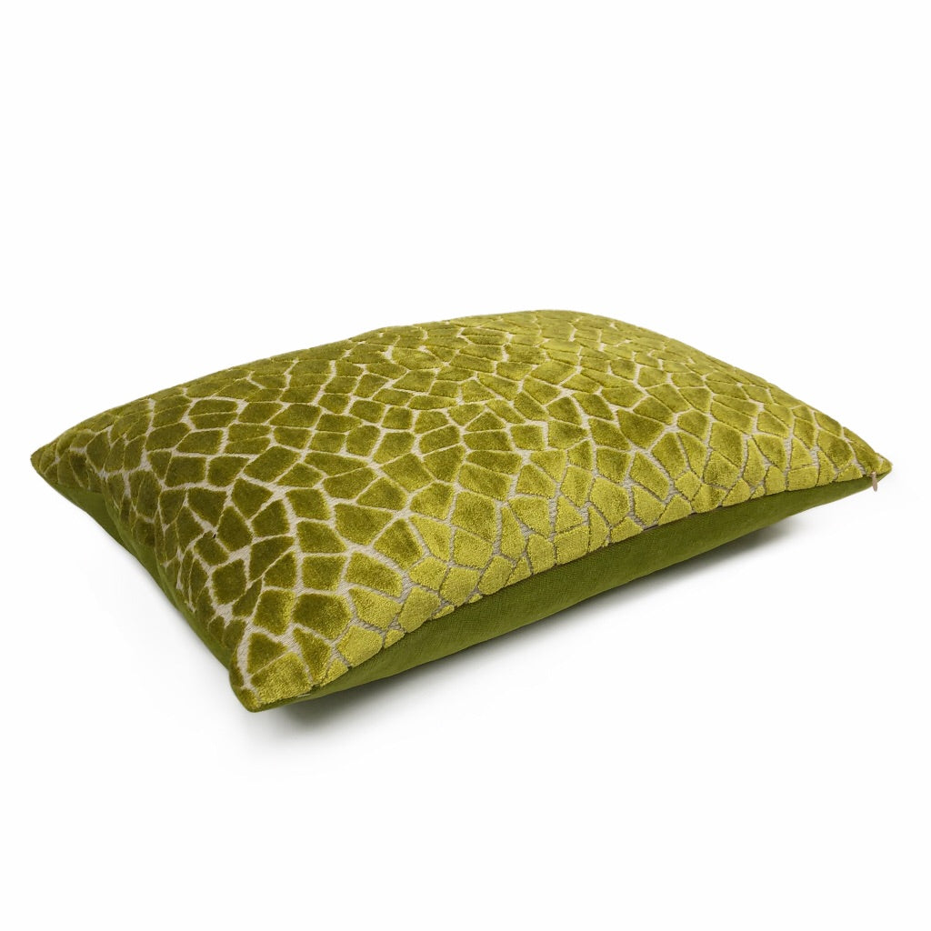 Pindler Soren Lime Green Mosaic Pattern Cut Velvet Pillow Cover