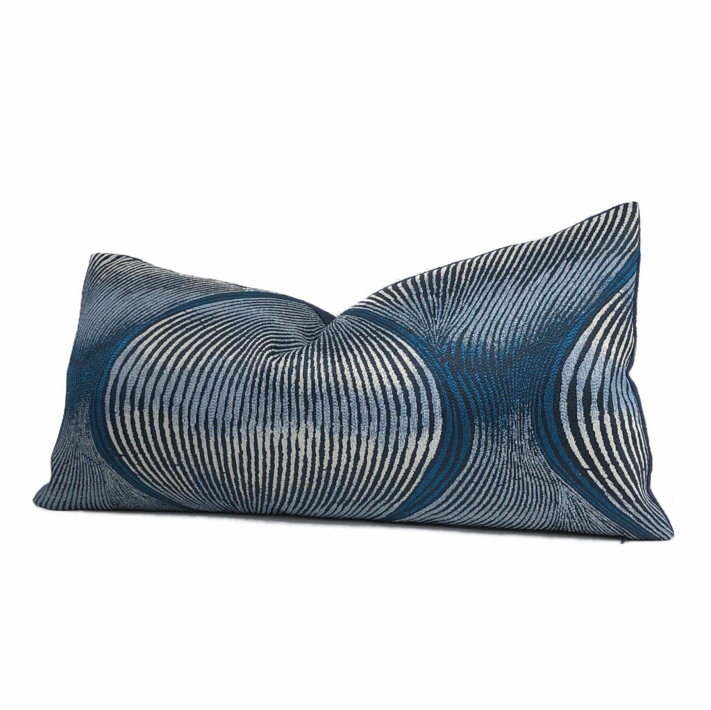 Modern Ogee Swirl Blue Teal Gray Pillow Cover Cushion Pillow Case Euro Sham 16x16 18x18 20x20 22x22 24x24 26x26 28x28 Lumbar Pillow 12x18 12x20 12x24 14x20 16x26 by Aloriam