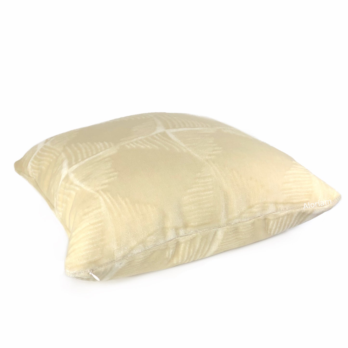 Ludlow Cream Mohair Velvet Pillow Cover (Brunschwig & Fils Fabric available by the Yard)