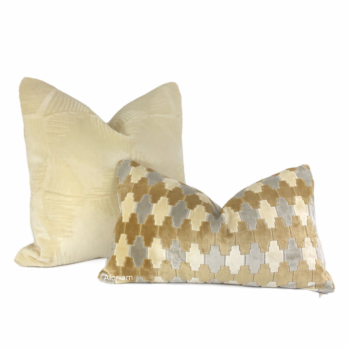 Ludlow Cream Mohair Velvet Pillow Cover (Brunschwig & Fils Fabric available by the Yard)