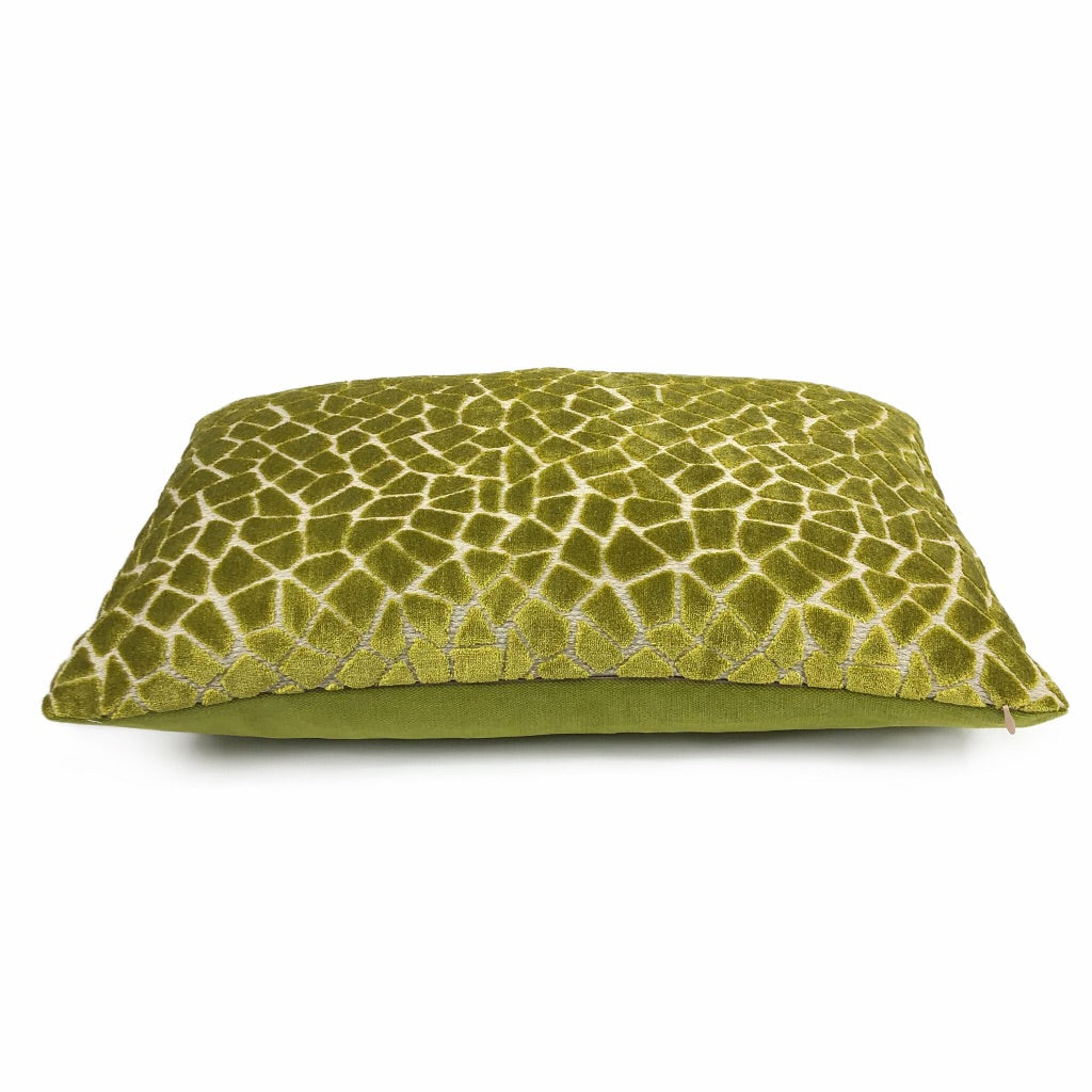 Pindler Soren Lime Green Mosaic Pattern Cut Velvet Pillow Cover