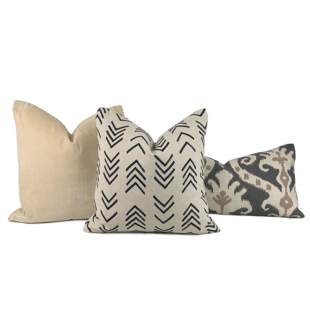 Irvine Buff Beige Ribbed Velvet Pillow Cover - Aloriam