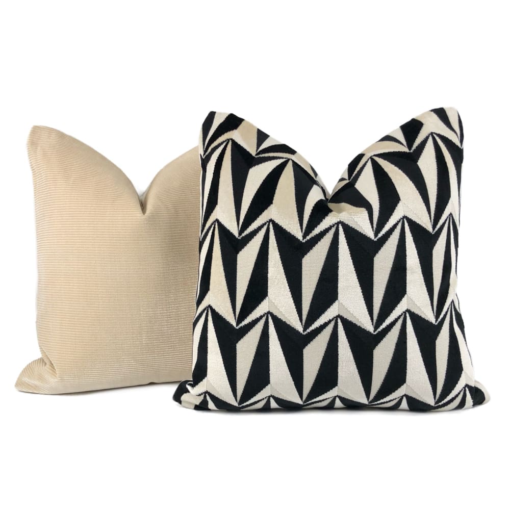 Irvine Buff Beige Ribbed Velvet Pillow Cover - Aloriam