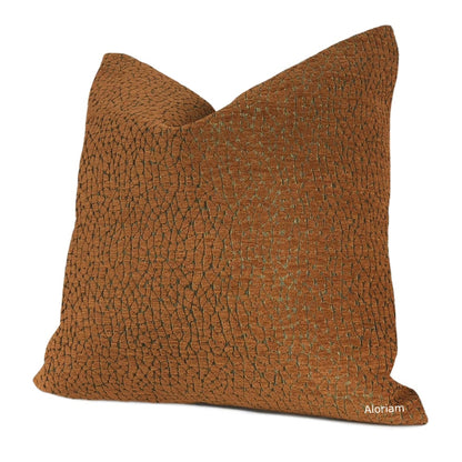 Ivan Cognac Brown Chenille Pillow Cover - Aloriam