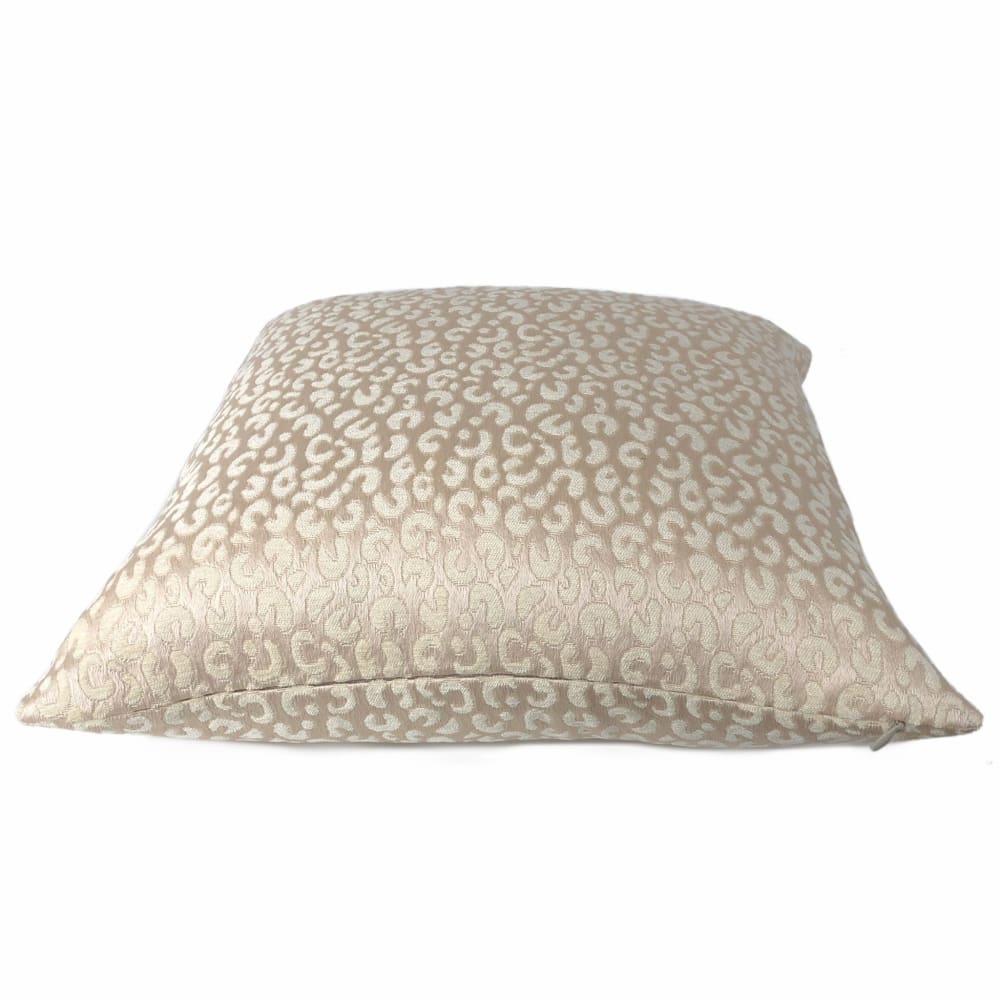 Ivory Faux Puma Leopard Print Pattern Pillow Cover - Aloriam