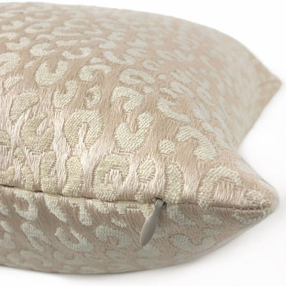 Ivory Faux Puma Leopard Print Pattern Pillow Cover - Aloriam