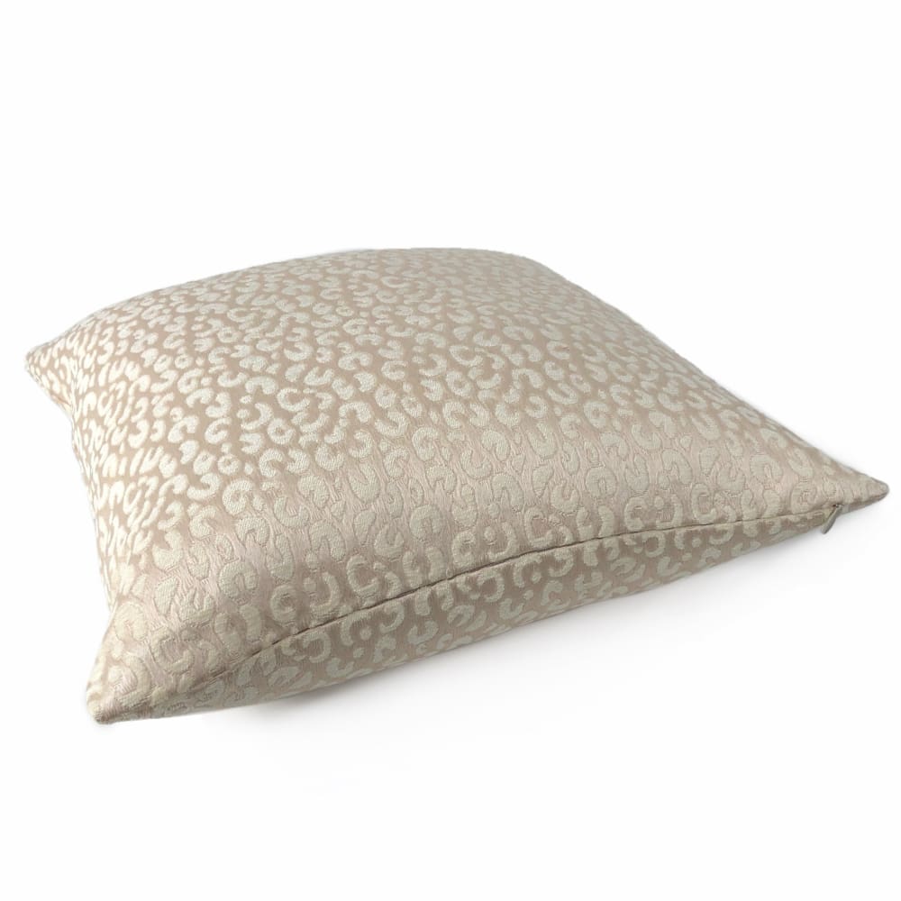 Ivory Faux Puma Leopard Print Pattern Pillow Cover - Aloriam