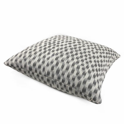 Izmir Gray Off-White Ikat Blocks Pillow Cover - Aloriam