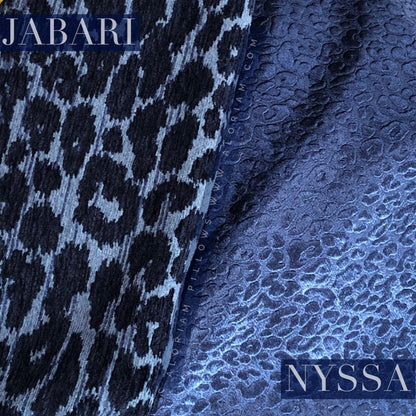 Jabari Blue Tonal Leopard Chenille Pillow Cover - Aloriam