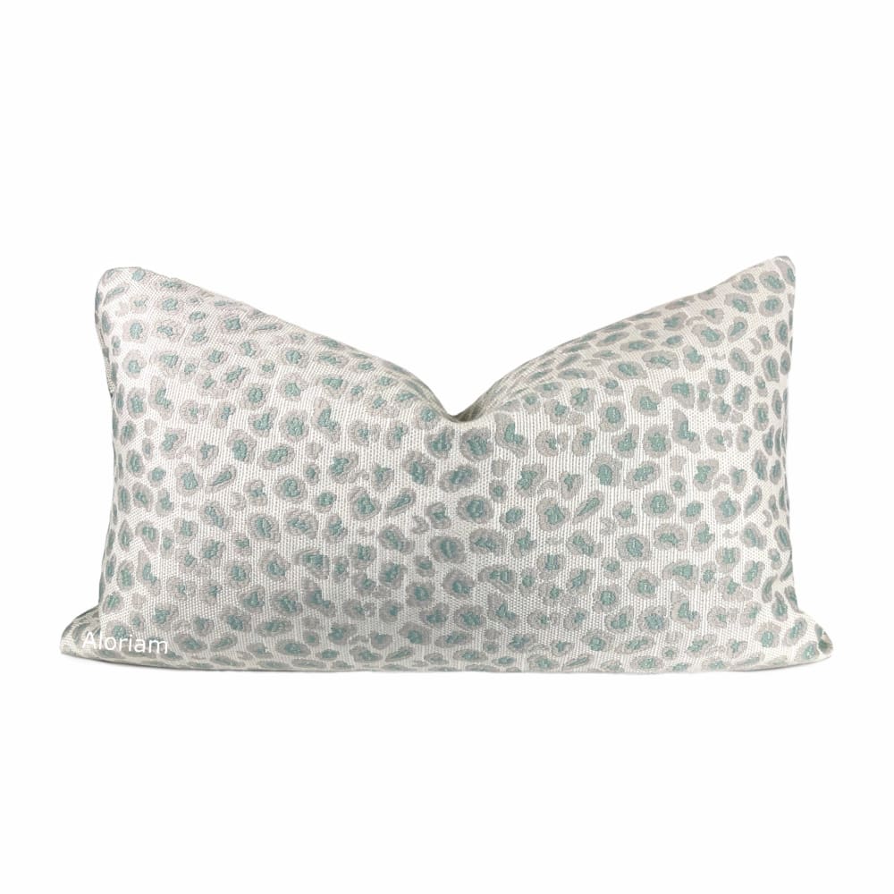 Jaclyn Mineral Green Gray Leopard Spot Pillow Cover - Aloriam