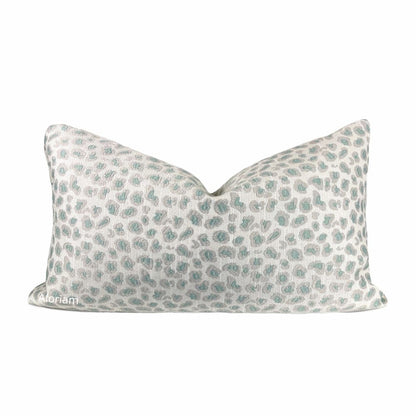 Jaclyn Mineral Green Gray Leopard Spot Pillow Cover - Aloriam