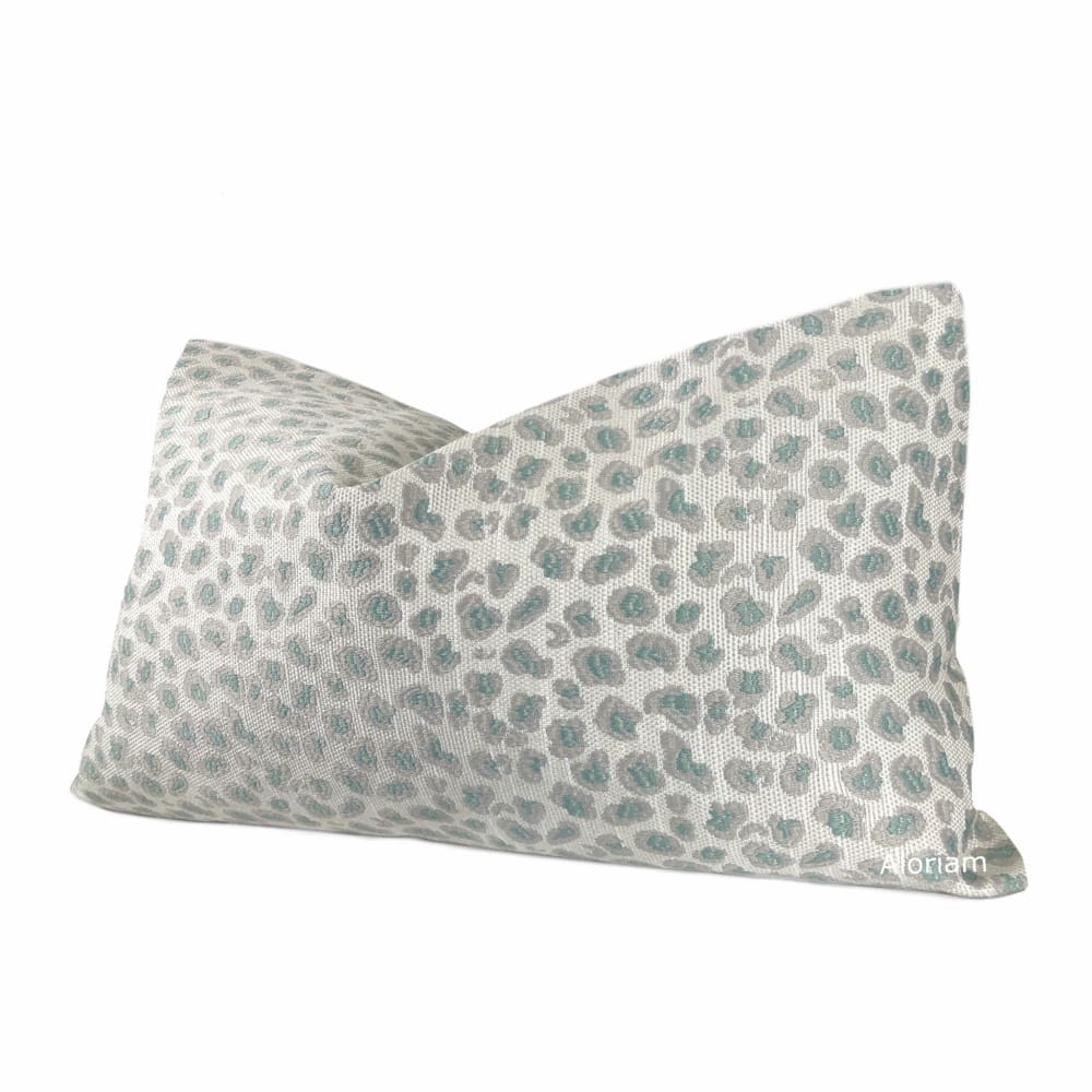 Jaclyn Mineral Green Gray Leopard Spot Pillow Cover - Aloriam